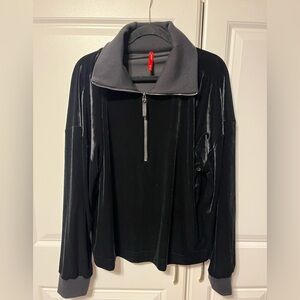 Women's sweater SPANX Black Velvet Half-Zip Top size 3X